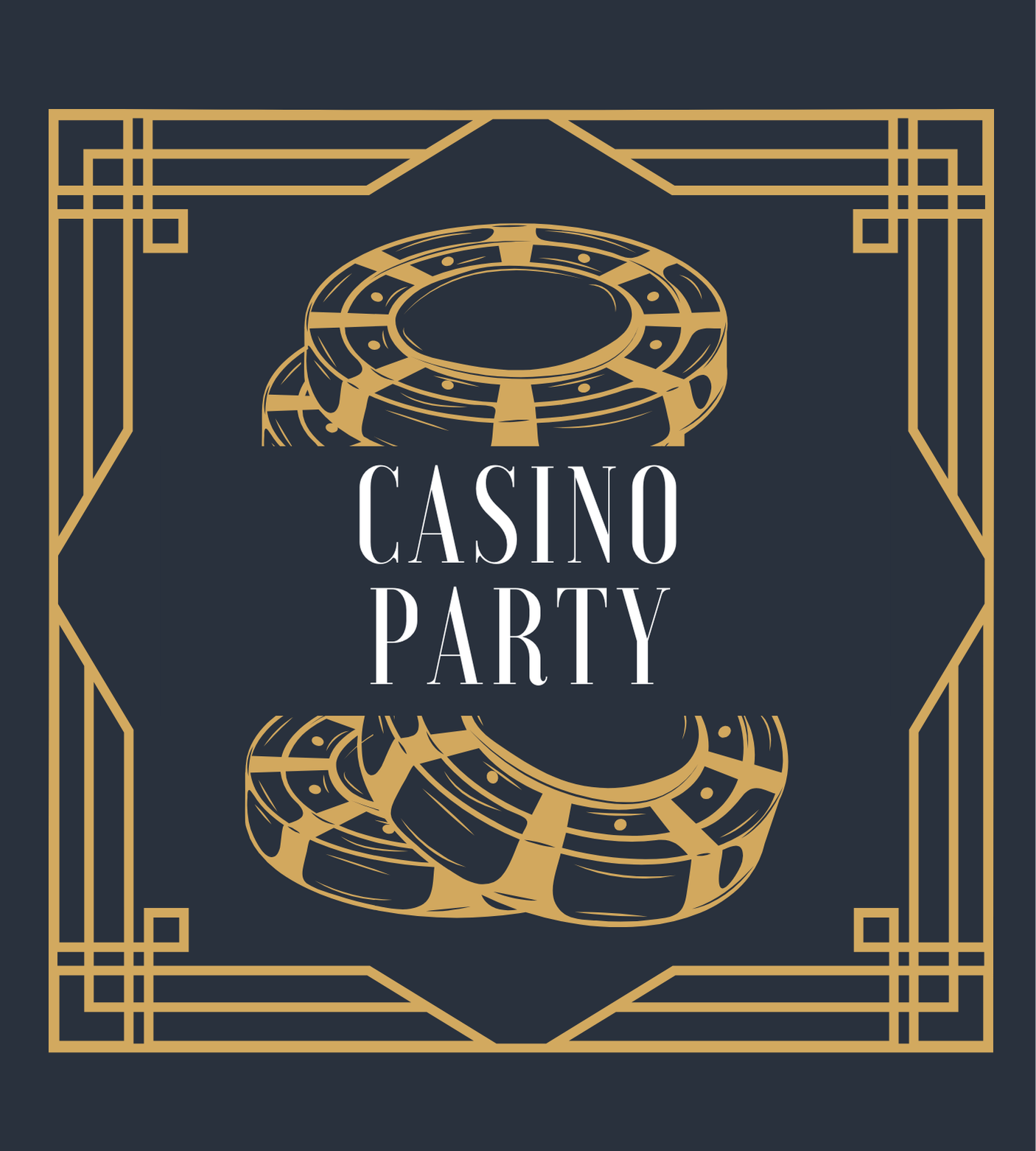 Affiche soirée à thème casino party